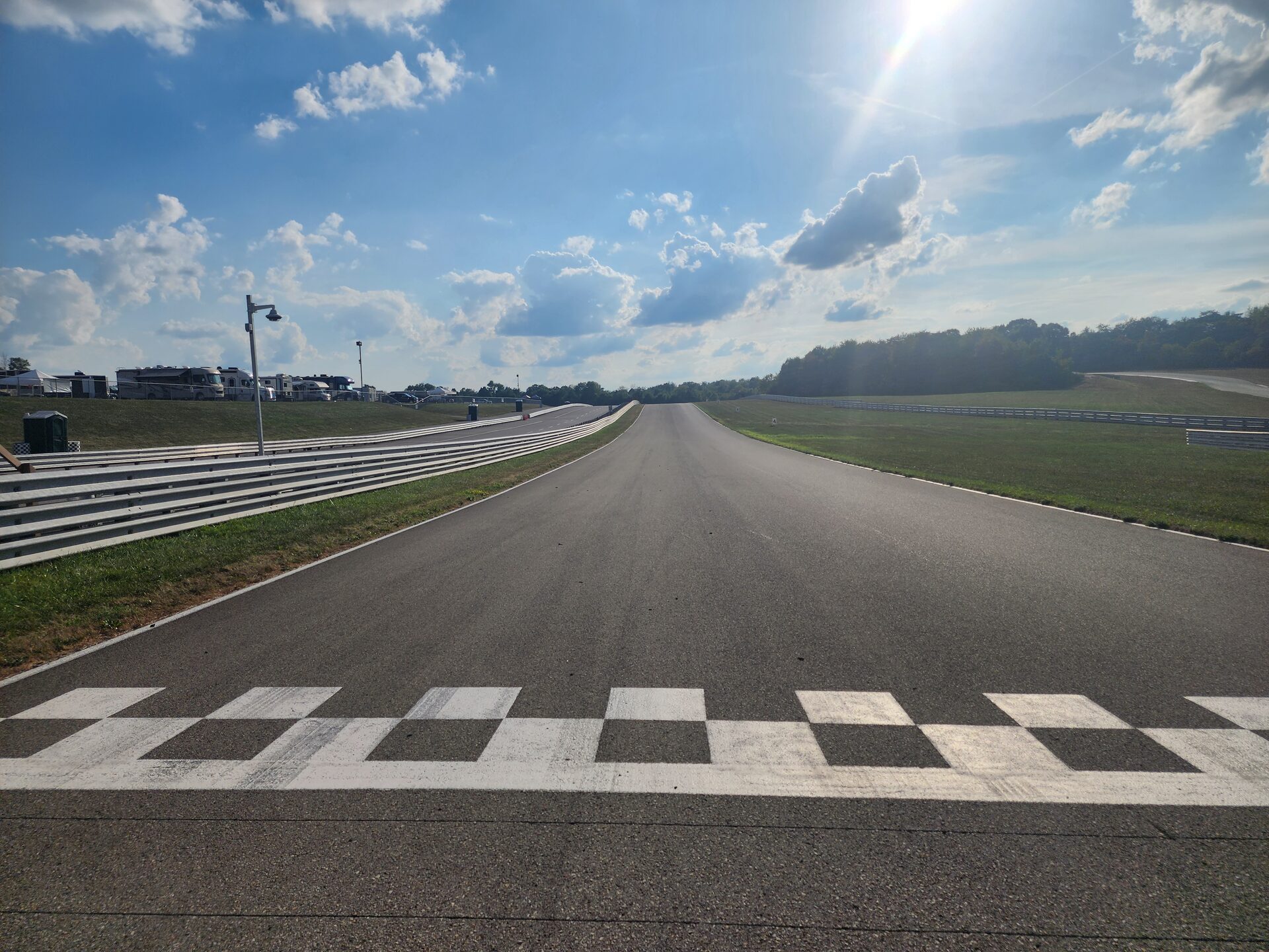 Start/finish line at the track